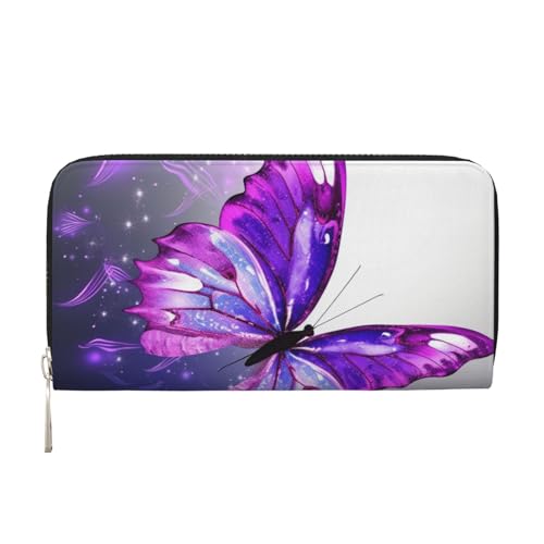LHDGBNV Geldbörse aus PU-Leder für Damen und Mädchen, mit Reißverschluss, Kreditkartenhalter, violett, Schmetterling, lange Geldbörse, Clutch, Geldbörse, wasserdicht, Reisehandtasche LHDGBNV Geldbörse aus PU-Leder für Damen und Mädchen, mit Reißverschluss, Kreditkartenhalter, violett, Schmetterling, lange Geldbörse, Clutch, Geldbörse, wasserdicht, Reisehandtasche von LHDGBNV