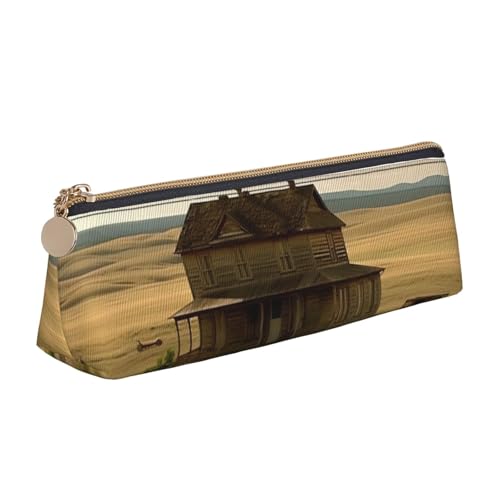 LHDGBNV Leder-Federmäppchen, stilvolles Federmäppchen, schlankes Federmäppchen mit Reißverschluss, Kosmetiktasche für Arbeit und Büro von LHDGBNV