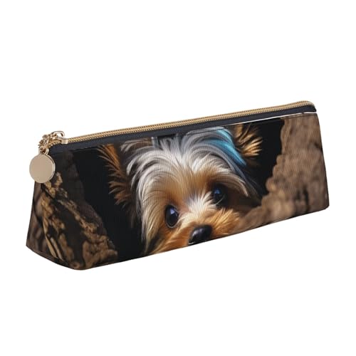 LHDGBNV Leder-Federmäppchen, stilvolles Federmäppchen, schlankes Federmäppchen mit Reißverschluss, Kosmetiktasche für Arbeit und Büro von LHDGBNV