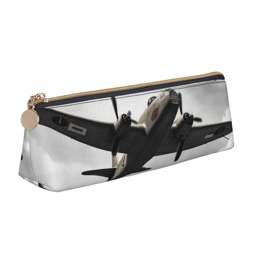 LHDGBNV Leder-Federmäppchen, stilvolles Federmäppchen, schlankes Federmäppchen mit Reißverschluss, Weltkrieg, Kosmetiktasche für Arbeit, Büro von LHDGBNV