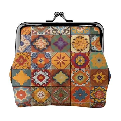 Marokkanische geometrische kleine Münzgeldbörse für Frauen, Kiss-Lock-Geldbörse, Leder, niedliche Münzgeldbörse, Mini-Münztasche, Kleingeldbörse, Schlüsselhalter von LHDGBNV