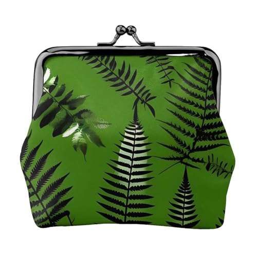 Natürliche Pflanzen-Silhouette, Farnblätter, kleine Münzbörse für Frauen, Kiss-Lock-Geldbörse, Leder, niedliche Münzgeldbörse, Mini-Münztasche, Kleingeldbörse, Schlüsselhalter Natürliche Pflanzen-Silhouette, Farnblätter, kleine Münzbörse für Frauen, Kiss-Lock-Geldbörse, Leder, niedliche Münzgeldbörse, Mini-Münztasche, Kleingeldbörse, Schlüsselhalter von LHDGBNV