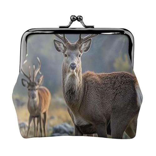 Nature Wild Animal Deers Small Coin Purse For Women, Kiss-Lock Wallet Leather Cute Coin Wallet Mini Coin Pouch Change Purse Key Holder von LHDGBNV