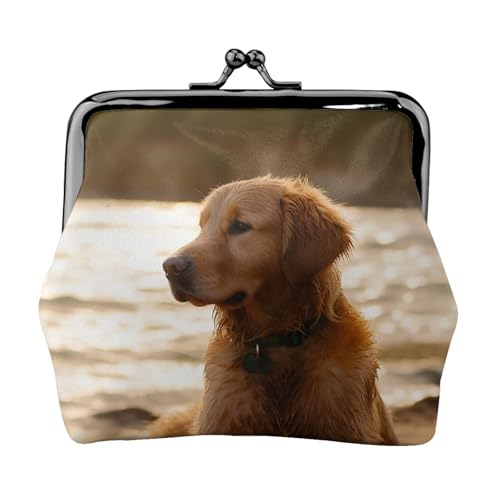Retriever Kleine Münzbörse für Frauen, Kiss-Lock-Geldbörse, Leder, niedliche Münzbörse, Mini-Münztasche, Kleingeldbörse, Schlüsselhalter von LHDGBNV