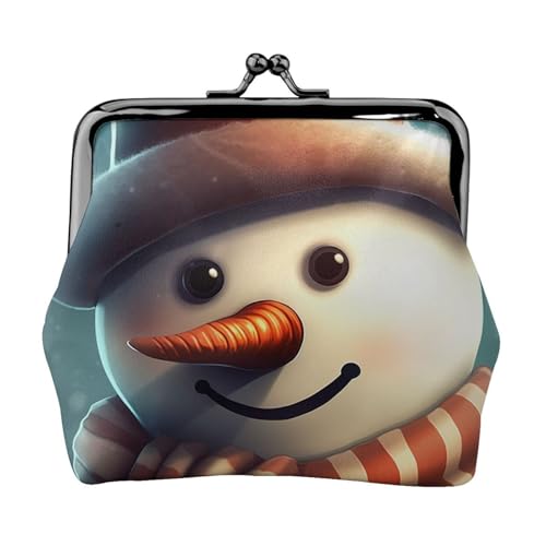 Schneemann mit Hut, kleine Münzbörse für Frauen, Kiss-Lock-Geldbörse, Leder, niedliche Münzgeldbörse, Mini-Münztasche, Kleingeldbörse, Schlüsselhalter Schneemann mit Hut, kleine Münzbörse für Frauen, Kiss-Lock-Geldbörse, Leder, niedliche Münzgeldbörse, Mini-Münztasche, Kleingeldbörse, Schlüsselhalter von LHDGBNV