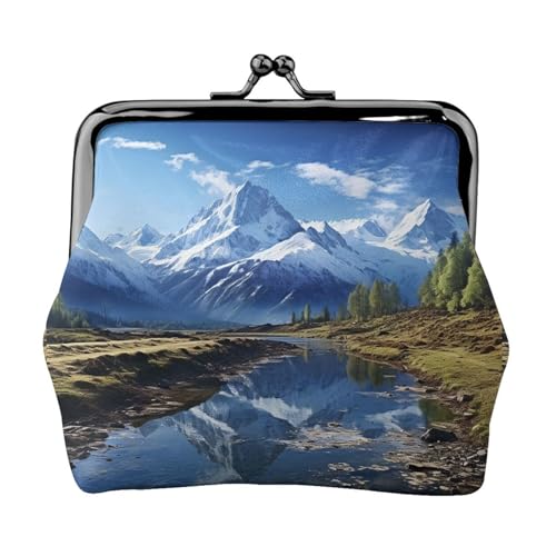 Snowy Mountains Kleine Münzbörse für Frauen, Kiss-Lock-Geldbörse, Leder, niedliche Münzgeldbörse, Mini-Münztasche, Kleingeldbörse, Schlüsselhalter Snowy Mountains Kleine Münzbörse für Frauen, Kiss-Lock-Geldbörse, Leder, niedliche Münzgeldbörse, Mini-Münztasche, Kleingeldbörse, Schlüsselhalter von LHDGBNV