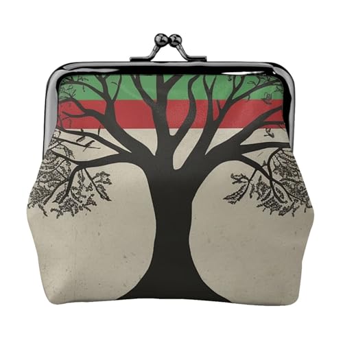 Tree Palästinensische Flagge, kleine Münzbörse für Frauen, Kiss-Lock-Geldbörse, Leder, niedliche Münzgeldbörse, Mini-Münztasche, Kleingeldbörse Schlüsselhalter von LHDGBNV