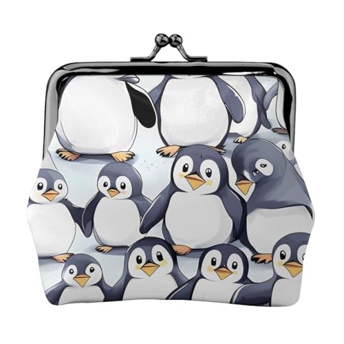 Viele niedliche Baby-Pinguine, Skizze, kleine Münzgeldbörse für Frauen, Kiss-Lock-Geldbörse, Leder, niedliche Münzbörse, Mini-Münztasche, Kleingeldbörse, Schlüsselhalter Viele niedliche Baby-Pinguine, Skizze, kleine Münzgeldbörse für Frauen, Kiss-Lock-Geldbörse, Leder, niedliche Münzbörse, Mini-Münztasche, Kleingeldbörse, Schlüsselhalter von LHDGBNV