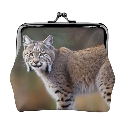 Wild Bobcat Kleine Münzbörse für Frauen, Kiss-Lock-Geldbörse, Leder, niedliche Münzgeldbörse, Mini-Münztasche, Kleingeldbörse, Schlüsselhalter Wild Bobcat Kleine Münzbörse für Frauen, Kiss-Lock-Geldbörse, Leder, niedliche Münzgeldbörse, Mini-Münztasche, Kleingeldbörse, Schlüsselhalter von LHDGBNV