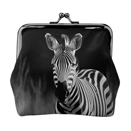 Zebra Kleine Münzbörse für Frauen, Kiss-Lock Geldbörse, Leder, niedliche Münzgeldbörse, Mini-Münztasche, Kleingeldbörse Schlüsselhalter von LHDGBNV