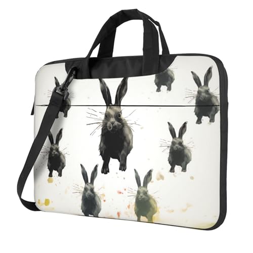 Kaninchen Silhouette Laptop Tote Tasche für Männer Frauen 14 Zoll Laptop Sleeve Schulter Aktentasche Messenger Computer Tasche von LHDGBWC