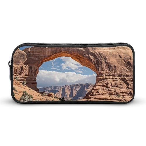 LHDGSJE Arches National Park Federmäppchen, leichtes Federmäppchen, großes Fassungsvermögen, Bürobedarf-Organizer, weiß, 22*12*5cm, Federmäppchen von LHDGSJE