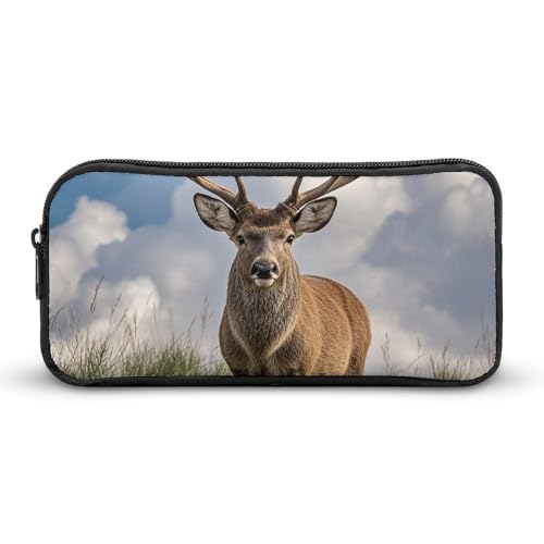 LHDGSJE Elch-Federmäppchen, leichtes Federmäppchen, großes Fassungsvermögen, Bürobedarf-Organizer, weiß, 22*12*5cm, Federmäppchen von LHDGSJE