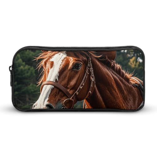 LHDGSJE Federmäppchen mit Cowboy-Motiv, leichtes Federmäppchen, großes Fassungsvermögen, Bürobedarf-Organizer, weiß, 22*12*5cm, Federmäppchen von LHDGSJE