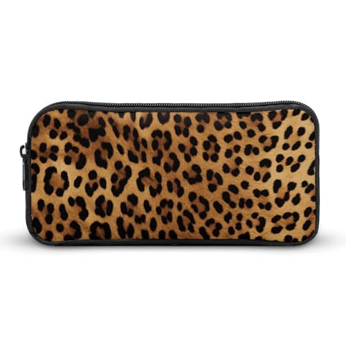 LHDGSJE Federmäppchen mit Leopardenmuster, leichtes Federmäppchen, großes Fassungsvermögen, Bürobedarf-Organizer, weiß, 22*12*5cm, Federmäppchen von LHDGSJE