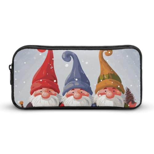 LHDGSJE Federmäppchen mit Weihnachts-Zwergen, leichtes Federmäppchen, großes Fassungsvermögen, Bürobedarf-Organizer, weiß, 22*12*5cm, Federmäppchen von LHDGSJE