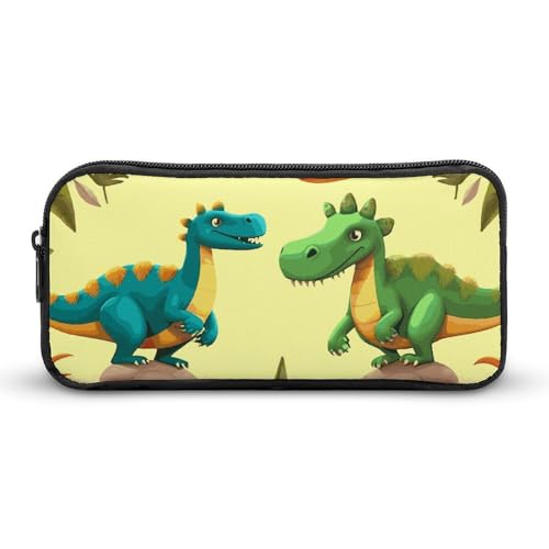 LHDGSJE Federmäppchen mit niedlichem Cartoon-Dinosaurier, leichtes Federmäppchen, großes Fassungsvermögen, Bürobedarf-Organizer, weiß, 22*12*5cm, Federmäppchen von LHDGSJE