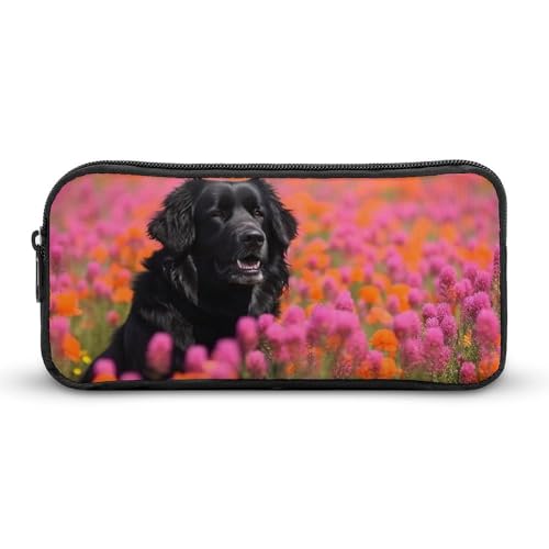 LHDGSJE Federmäppchen mit schwarzen und weißen Streifen, leichtes Federmäppchen, großes Fassungsvermögen, Bürobedarf-Organizer, weiß, 22*12*5cm, Federmäppchen von LHDGSJE