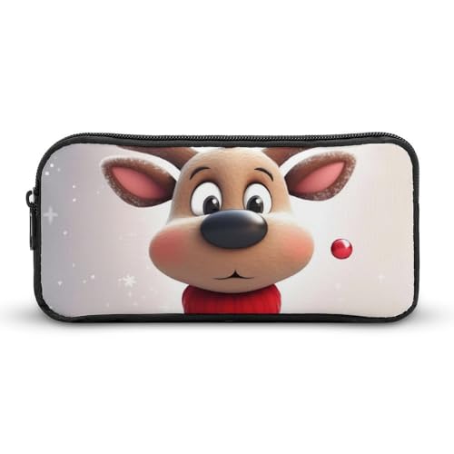 LHDGSJE Niedliches Weihnachts-Federmäppchen, leichtes Federmäppchen, großes Fassungsvermögen, Bürobedarf-Organizer, weiß, 22*12*5cm, Federmäppchen von LHDGSJE