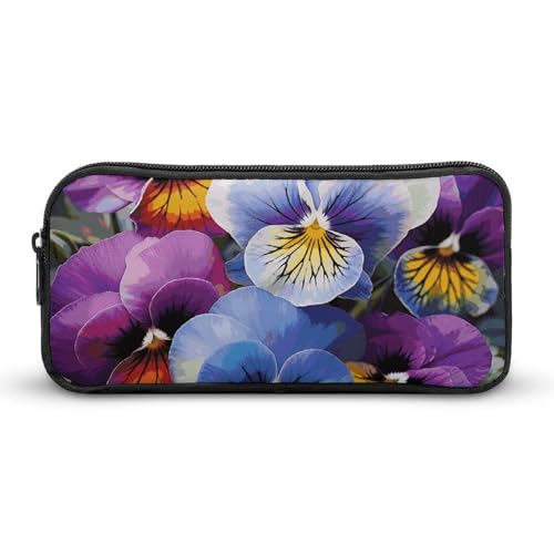 LHDGSJE Pansy Perfection Federmäppchen, leichtes Federmäppchen, großes Fassungsvermögen, Bürobedarf-Organizer, weiß, 22*12*5cm, Federmäppchen von LHDGSJE