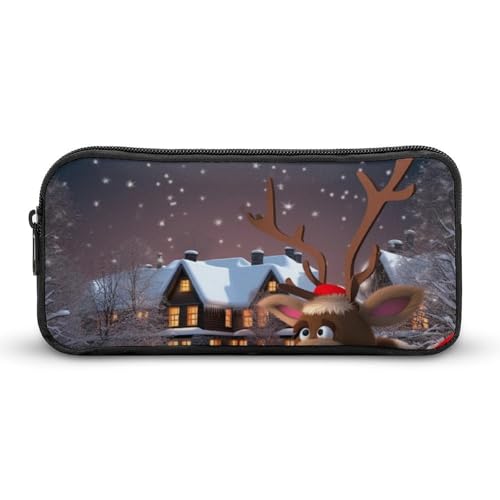 LHDGSJE Weihnachts-Federmäppchen, leichtes Federmäppchen, Stifteetui, großes Fassungsvermögen, Bürobedarf-Organizer, weiß, 22*12*5cm, Federmäppchen von LHDGSJE