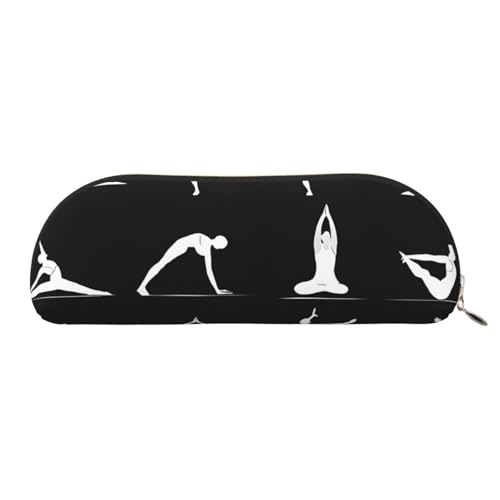 LHFIOHIRG (Yoga) Tragbares Federmäppchen mit Reißverschluss, stilvolle Stifttasche, Schreibwaren-Tasche, Kosmetiktasche, Münzaufbewahrung für Schule, Büro, gold, Einheitsgröße, Münztasche von LHFIOHIRG