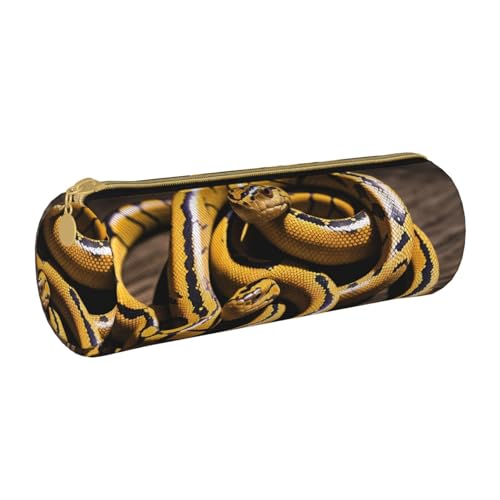 LHFIOHIRG Federmäppchen mit Reißverschluss, PVC, Leder, zylindrisch, Stifteetui, Schreibwaren, Make-up, Organizer für Schule, Büro, Reisen, Schlange, Einheitsgröße, Münztasche LHFIOHIRG Federmäppchen mit Reißverschluss, PVC, Leder, zylindrisch, Stifteetui, Schreibwaren, Make-up, Organizer für Schule, Büro, Reisen, Schlange, Einheitsgröße, Münztasche von LHFIOHIRG