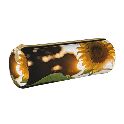 LHFIOHIRG Federmäppchen mit Reißverschluss, PVC, Leder, zylindrisch, Stifteetui, Schreibwaren, Make-up, Organizer für Schule, Büro, Reisen, Sonnenblumen Sonne, Einheitsgröße, Münztasche LHFIOHIRG Federmäppchen mit Reißverschluss, PVC, Leder, zylindrisch, Stifteetui, Schreibwaren, Make-up, Organizer für Schule, Büro, Reisen, Sonnenblumen Sonne, Einheitsgröße, Münztasche von LHFIOHIRG
