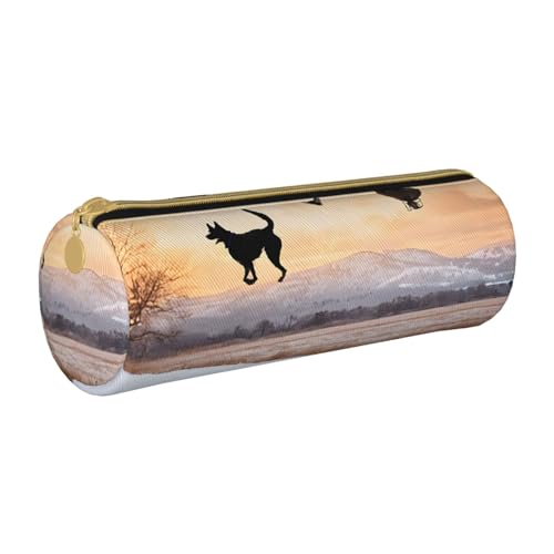 LHFIOHIRG Federmäppchen mit Reißverschluss, PVC, Leder, zylindrisches Stifteetui, Schreibwaren, Make-up, Organizer für Schule, Büro, Reisen, Fasanenfänger für Hunde, Einheitsgröße, Münztasche LHFIOHIRG Federmäppchen mit Reißverschluss, PVC, Leder, zylindrisches Stifteetui, Schreibwaren, Make-up, Organizer für Schule, Büro, Reisen, Fasanenfänger für Hunde, Einheitsgröße, Münztasche von LHFIOHIRG