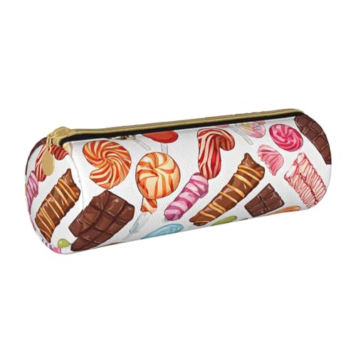 LHFIOHIRG Federmäppchen mit Reißverschluss, PVC, Leder, zylindrisches Stifteetui, Schreibwaren, Make-up, Organizer für Schule, Büro, Reisen, Süßer Lollipop-Cupcake-Donut, Einheitsgröße, Münztasche LHFIOHIRG Federmäppchen mit Reißverschluss, PVC, Leder, zylindrisches Stifteetui, Schreibwaren, Make-up, Organizer für Schule, Büro, Reisen, Süßer Lollipop-Cupcake-Donut, Einheitsgröße, Münztasche von LHFIOHIRG