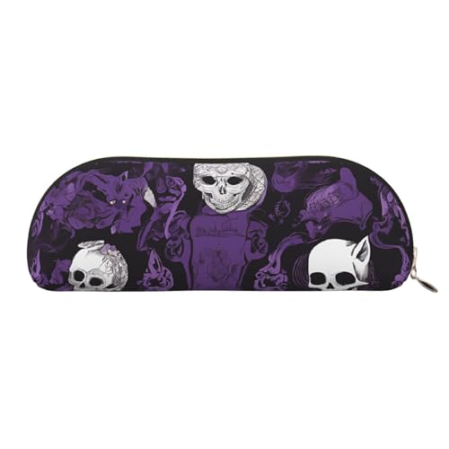 LHFIOHIRG Tragbares Federmäppchen mit Reißverschluss, stilvolle Stiftetasche, Schreibwaren-Tasche, Kosmetiktasche, Münzaufbewahrung für Schule, Büro, Lila / Schwarz, gold, Einheitsgröße, Münztasche von LHFIOHIRG