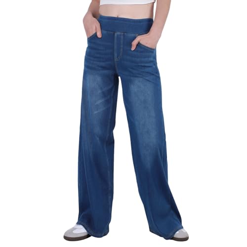 LHHMZ Damen Baggy Jeanshosen, Jeans mit hohem Bund und weitem Bein, Lockere Jeanshose, Mode Baggy Leg Jeans von LHHMZ