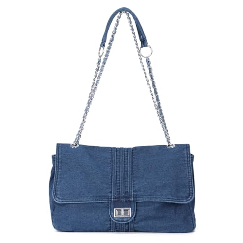 LHHMZ Damen Denim Umhängetasche Retro Canvas Umhängetasche Jean Casual Tasche Travel Handtasche von LHHMZ