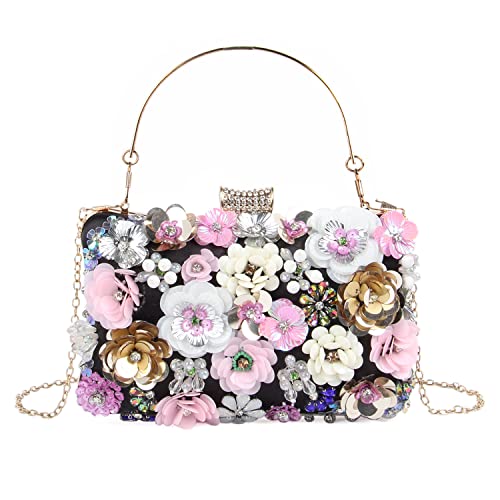 LHHMZ Damen Eleganz Blumen Abend Clutch Taschen Blumen Korn Hochzeits Einkaufstaschen Braut Schulter Handtaschen von LHHMZ