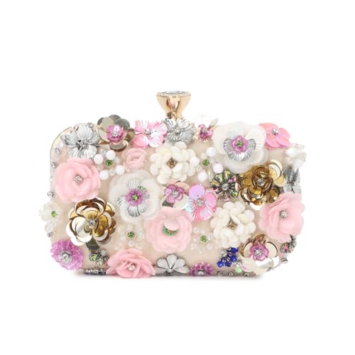 LHHMZ Damen Florale Clutch Handtasche, Handgemachte Blumentaschen, Braut Hochzeit Party Clutch Handtaschen von LHHMZ