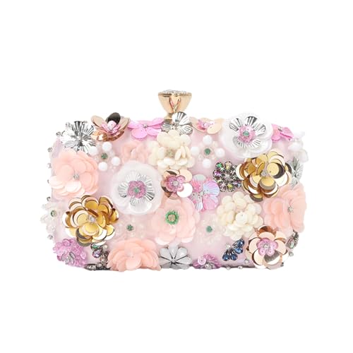 LHHMZ Damen Florale Clutch Handtasche, Handgemachte Blumentaschen, Braut Hochzeit Party Clutch Handtaschen von LHHMZ