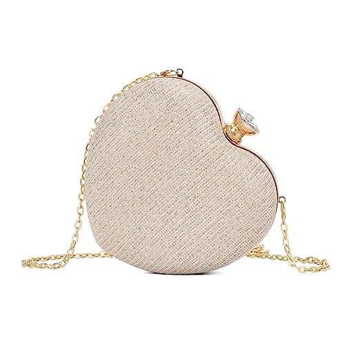 LHHMZ Damen Hochzeits Clutch Abendtasche Herz Clutch Geldbörse Stilvolle Mini Cocktail Ball Tasche Umhängetasche mit Clutch von LHHMZ