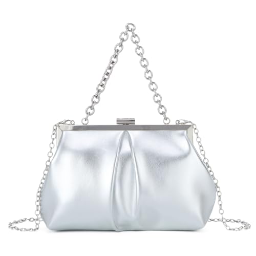 LHHMZ Damen Knödel Clutch Tasche, Rüschen PU Leder Abend Handtasche, Wolke Crossbody Umhängetasche von LHHMZ