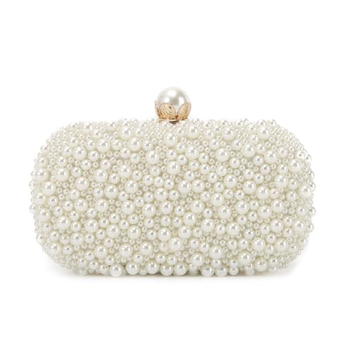 LHHMZ Damen Pearl Hochzeits Clutch Elegante Perlen Formelle Partytasche für den Abend Braut Handtasche von LHHMZ