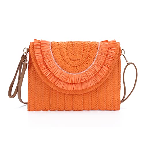 LHHMZ Damen Stroh Clutch Geldbörse Sommer Handtaschen Umhängetaschen aus gewebtem Stroh Strand Clutch Geldbörse LHHMZ Damen Stroh Clutch Geldbörse Sommer Handtaschen Umhängetaschen aus gewebtem Stroh Strand Clutch Geldbörse von LHHMZ