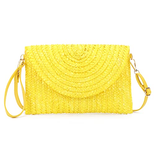 LHHMZ Damen Stroh Clutch Geldbörse Sommer Handtaschen Umhängetaschen aus gewebtem Stroh Strand Clutch Geldbörse LHHMZ Damen Stroh Clutch Geldbörse Sommer Handtaschen Umhängetaschen aus gewebtem Stroh Strand Clutch Geldbörse von LHHMZ