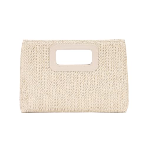 LHHMZ Damen Stroh Clutch Handtasche, Raffia Abendtasche, Sommer Strand Reisetaschen mit Kette von LHHMZ