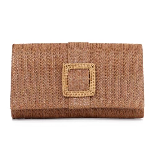 LHHMZ Damen Stroh Clutch Rattan Sommer Strand Handtasche Woven Envelope Umhängetasche Raffia Handtasche von LHHMZ