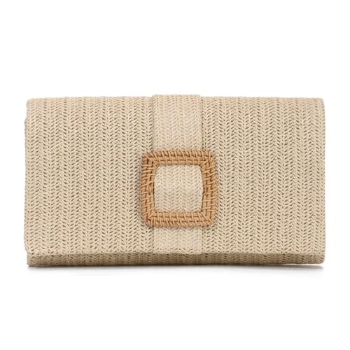LHHMZ Damen Stroh Clutch Rattan Sommer Strand Handtasche Woven Envelope Umhängetasche Raffia Handtasche von LHHMZ