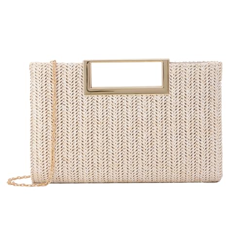 LHHMZ Damen Top Handle Stroh Clutch Sommer Kupplung Stroh Raffia Umhängetasche Geflochtene Strand Kupplung von LHHMZ