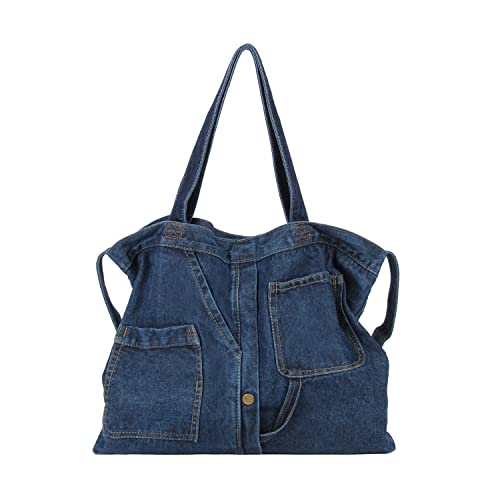 LHHMZ Denim Hobo Bags für Damen Retro Jean Umhängetasche Casual Jean Tote Handtaschen Denim Freizeittaschen für Teenager-Mädchen von LHHMZ