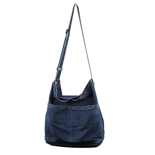 LHHMZ Denim Hobo Taschen für Damen Retro Jeans Umhängetasche Lässige Jean Tote Handtaschen Umhängetasche für Damen von LHHMZ