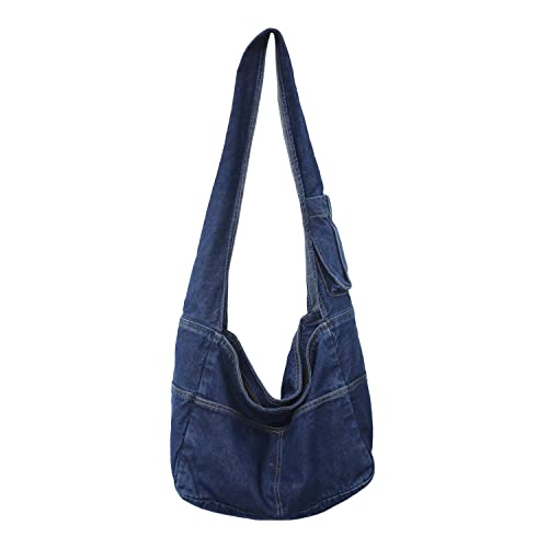 LHHMZ Denim Hobo Taschen für Damen Retro Jeans Umhängetasche Lässige Jean Tote Handtaschen Umhängetasche für Damen von LHHMZ