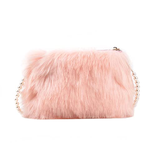 LHHMZ Frauen Kunstfell Clutch Bags Kleine niedliche Flauschige Fuzzy Umhängetaschen für Damen Winterliche Plüsch Clutch von LHHMZ