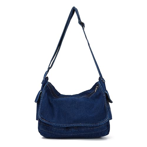 LHHMZ Jeans tasche für Damen Lässige Messenger Umhängetasche aus Canvas Retro Große Umhängetasche von LHHMZ
